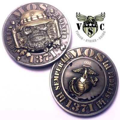 Combat 1371 MOS USMC Military Challenge Coin