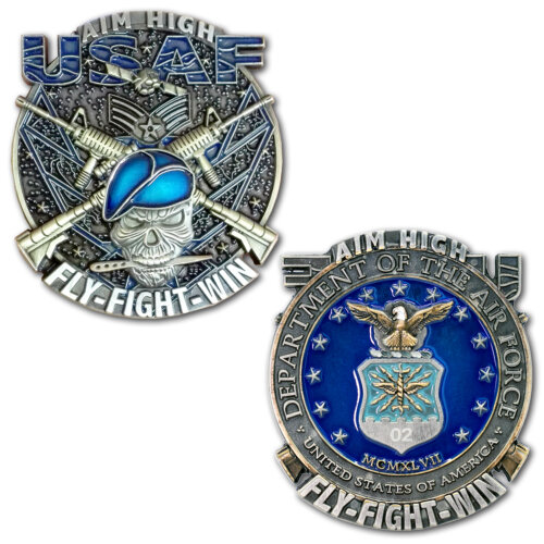 USAF Senior Airman Blue Beret Rank Coin