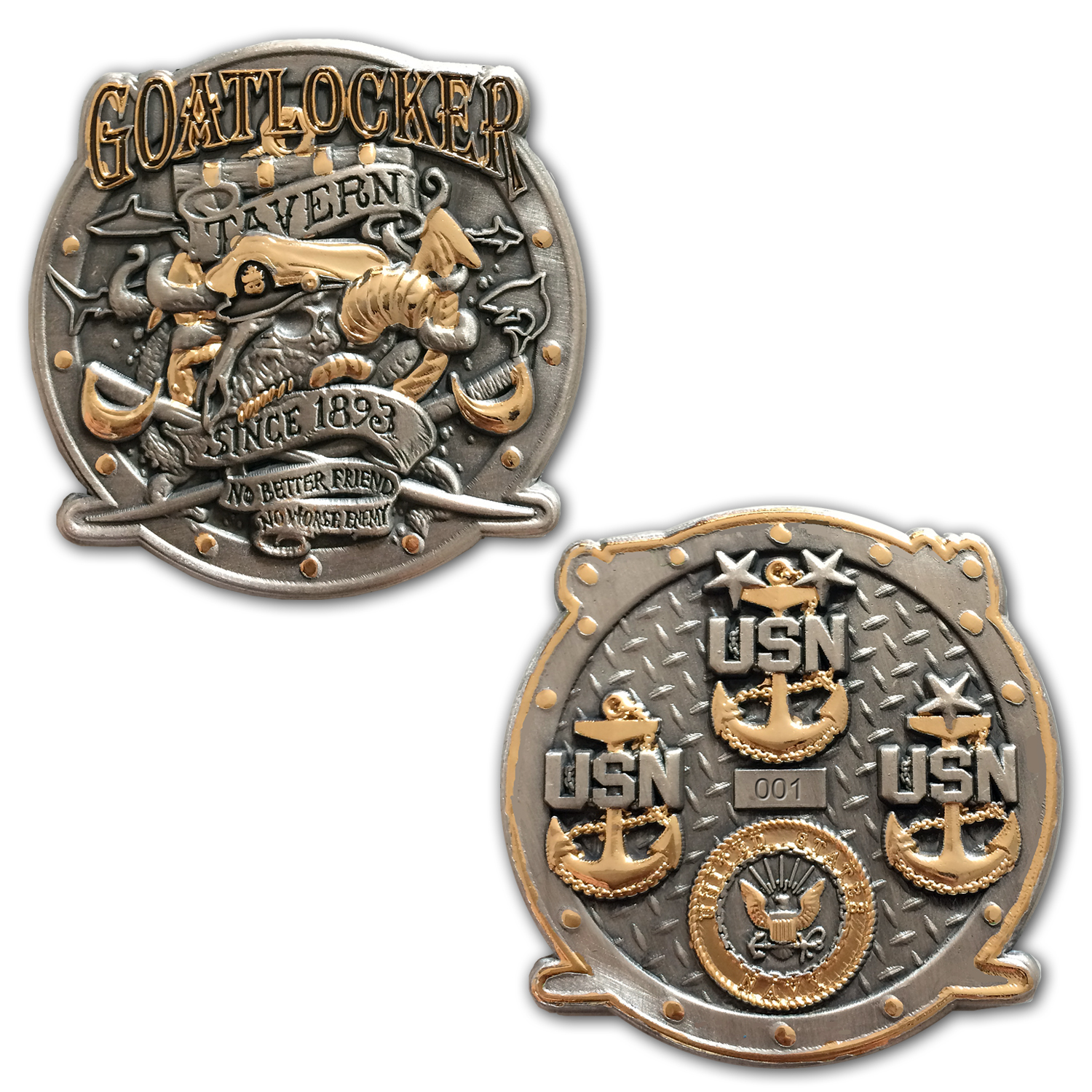 US Navy Chief Goat Locker Tavern Challenge Coin