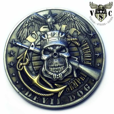 Semper Fidelis Devil Dog USMC Challenge Coin