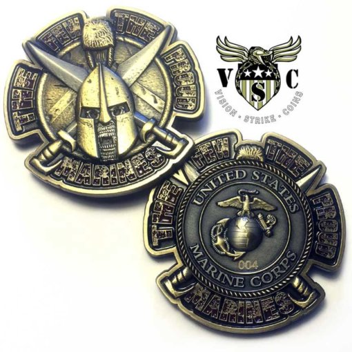 Spartan The Few The Proud USMC Challenge Coin