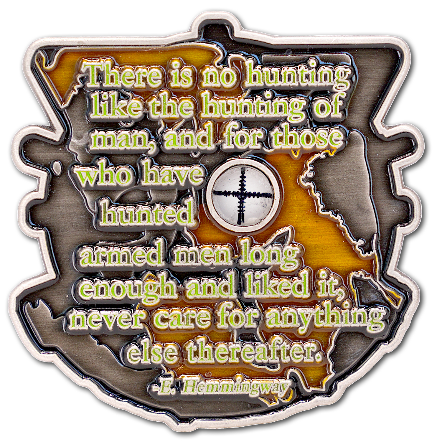 Sniper One Shot One Kill Veteran Glow in the Dark Collectible Challenge Coin
