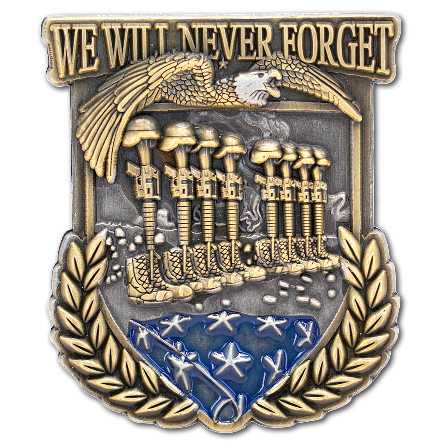 We Will Never Forget Memorial Timothy 4:7-8 Military Veteran Collectible Challenge Coin