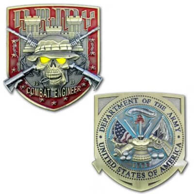 Combat Engineer 12 Bravo US Army MOS Collectible Challenge Coin