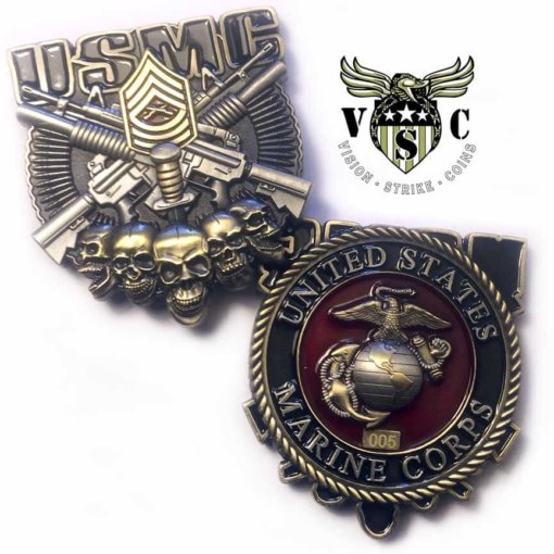 Master Sergeant USMC Rank Military Challenge Coin