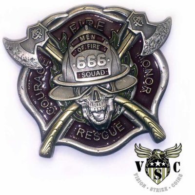 Men Of Fire 666 Squad Firefighter Coin