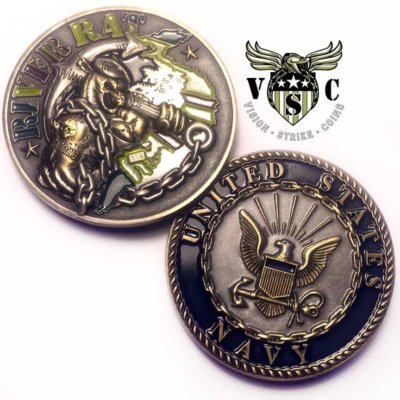 US Navy Vietnam River Rat Challenge Coin