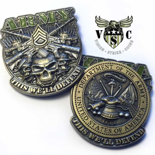 US Army Staff Sergeant E-6 Rank Military Challenge Coin