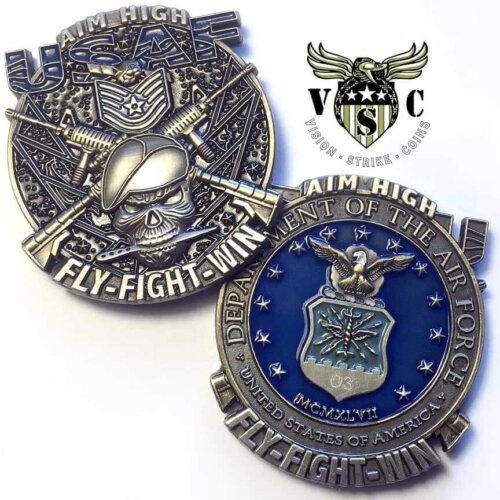 USAF Technical Sergeant Gray Beret Rank Coin