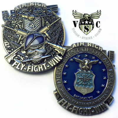 USAF Technical Sergeant Blue Beret Rank Coin