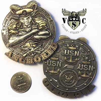 NAVY CHIEFS FORGED FROM THE DECKPLATE LEADER LEADERSHIP CHALLENGE COIN 