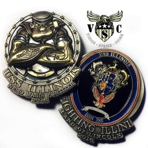 US Navy USS Illinois Popeye Challenge Coin