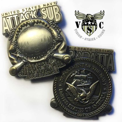 US Navy Attack Submarine Challenge Coin