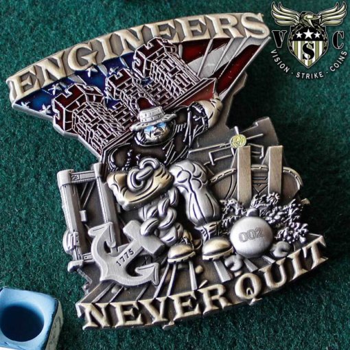 US Army Combat Engineers Never Quit Military Challenge Coin