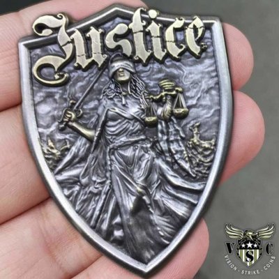Lady Justice Law Enforcement Prayer Coin
