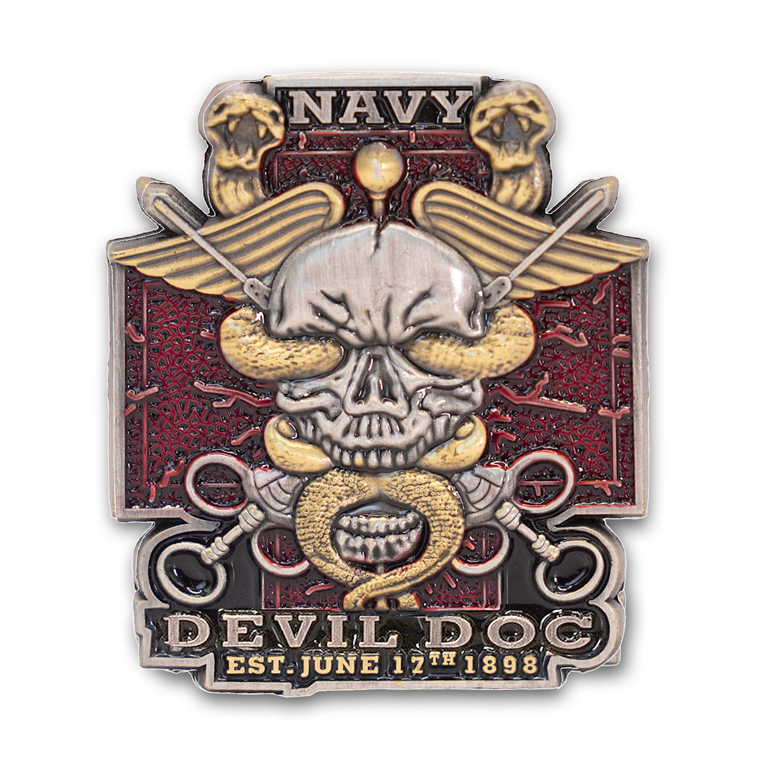 Navy Corpsman Devil Doc Flip Veteran Military Collectible Challenge Coin