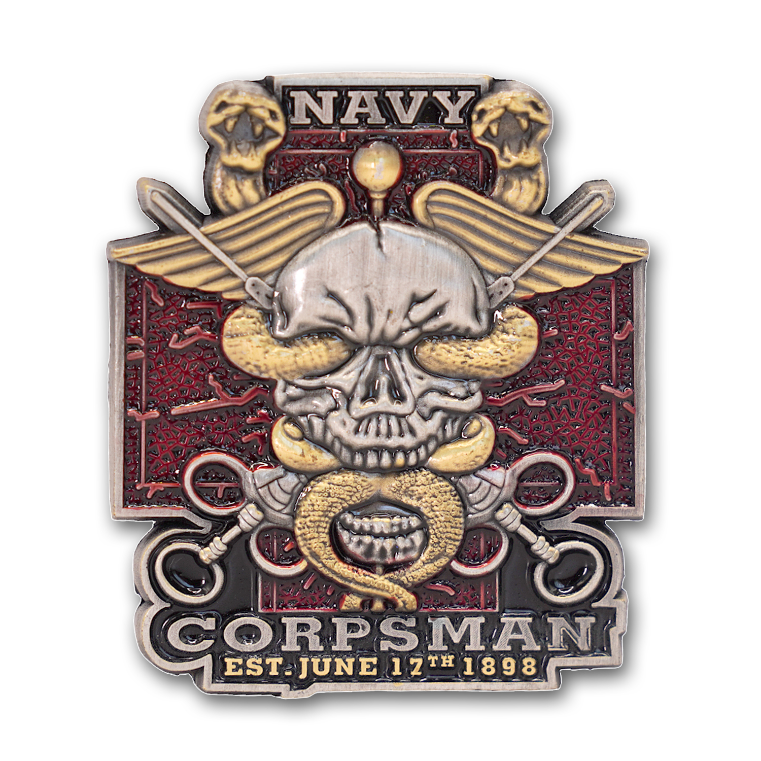 Navy Corpsman Devil Doc Flip Veteran Military Collectible Challenge Coin