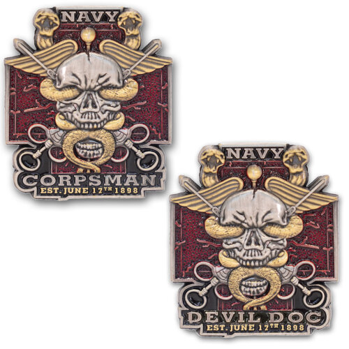 US Navy Corpsman Devil Doc Challenge Coin