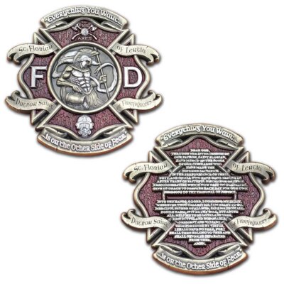 St-Florian-Prayer-Firefighter challenge Coin