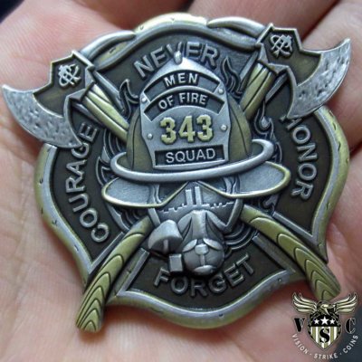 343 Men Of Fire Firefighter Challenge Coin