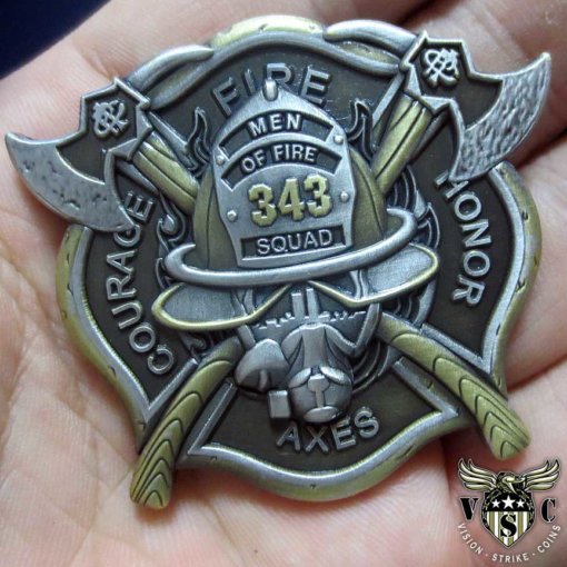 911 Firefighter Never Forget Challenge Coin
