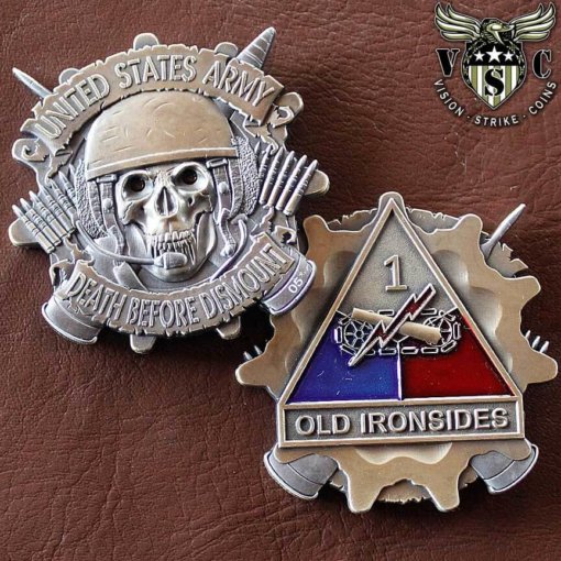 1st Armored Division Old Ironsides Army Tank Challenge Coin