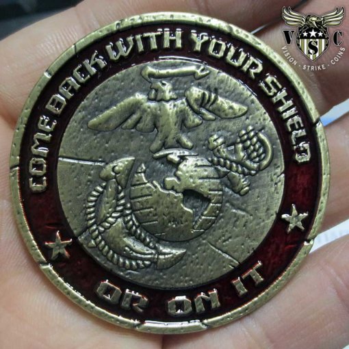 USMC Spartan 300 Shield Marine Corps Parody Challenge Coin