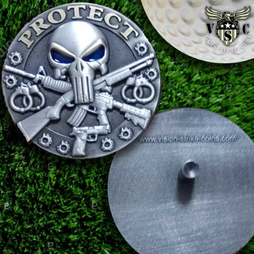 Protect And Serve Police Golf Ball Marker
