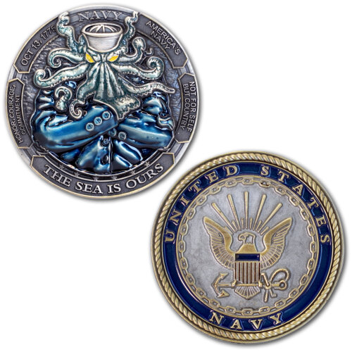 US Navy Squid Military Challenge Coin