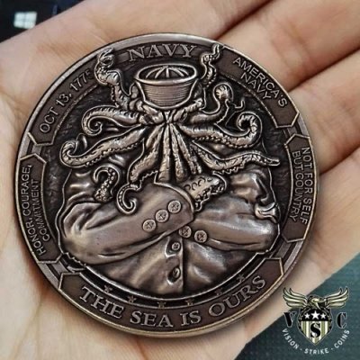 US Navy Squid Military Challenge Coin