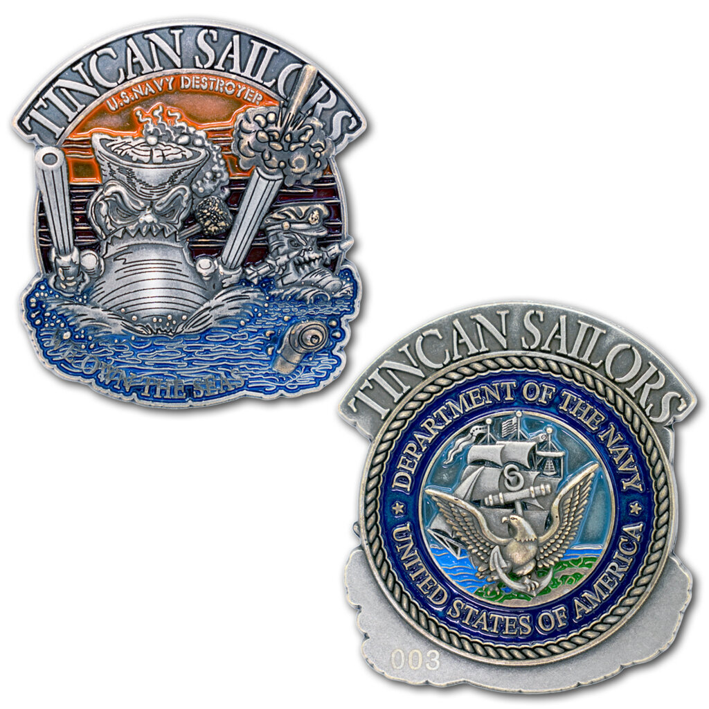 Tin Can Sailors US Navy Destroyer Challenge Coin