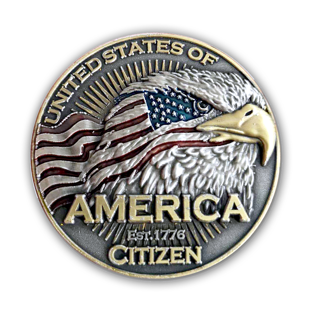 USA American Citizen National Anthem Challenge Coin