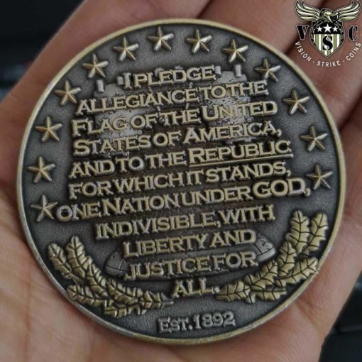 USA American Citizen Pledge Of Allegiance Challenge Coin