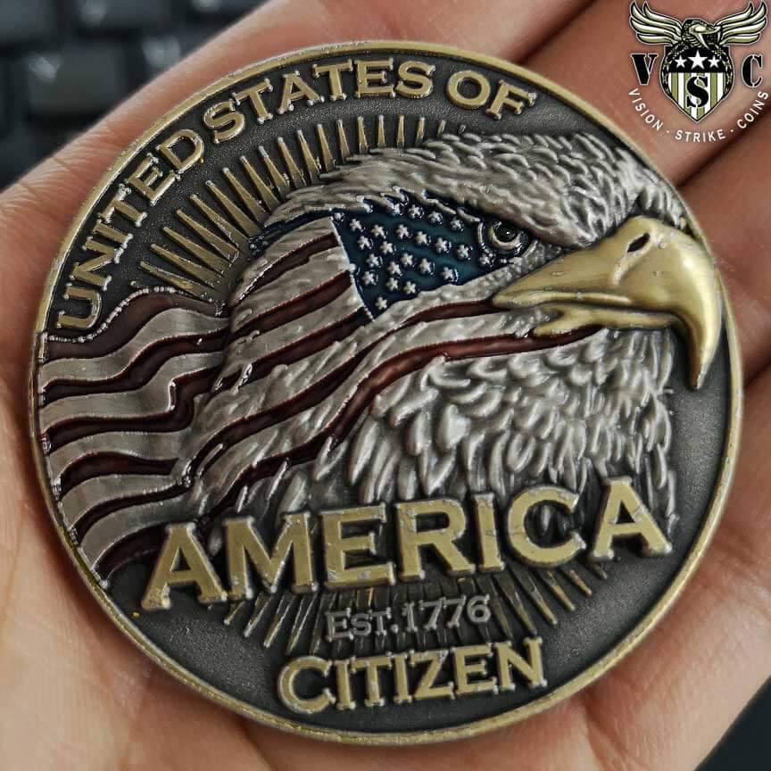 USA American Citizen National Anthem Challenge Coin