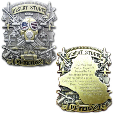 Desert Storm Veteran Custom Engraved Challenge Coin