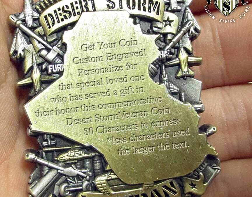 Desert Storm Veteran Custom Engraved Challenge Coin
