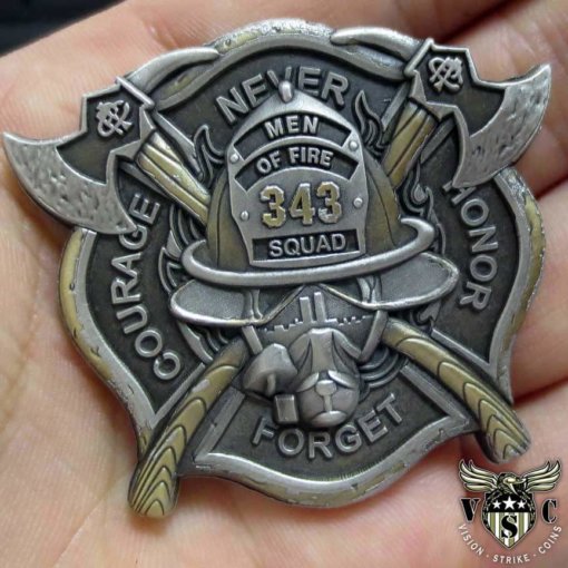 911 Never Forget 343 Firefighter Challenge Coin Engravable
