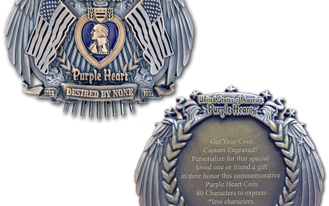 Purple Heart Custom Engraved Challenge Coin