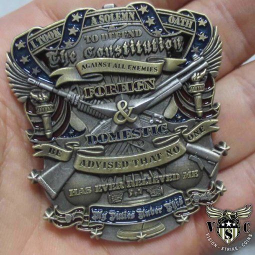 US Constitution Oath Custom Engraved Challenge Coin
