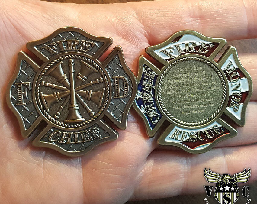 Fire Chief Firefighter Custom Engraved Challenge Coin