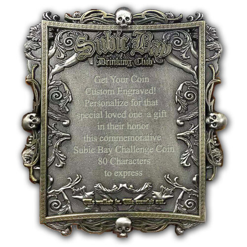 Subic Bay Drinking Club Custom Engraved Challenge Coin