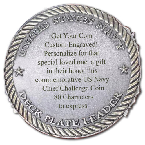 US Navy Master Chief Custom Engraved Challenge Coin Backside