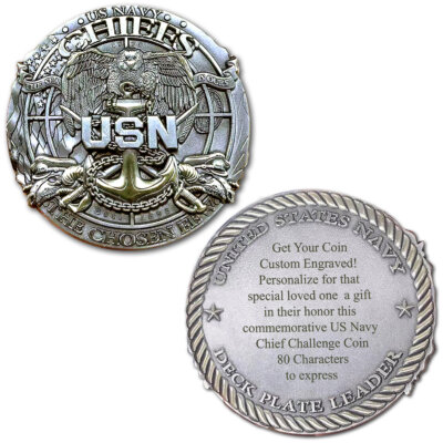 US Navy Chief Custom Engraved Challenge Coin