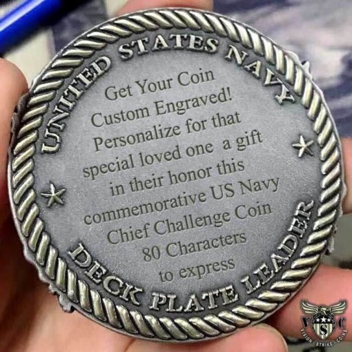 US Navy Master Chief Custom Engraved Challenge Coin