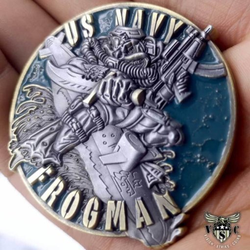 Navy Frogman Custom Engraved Challenge Coin