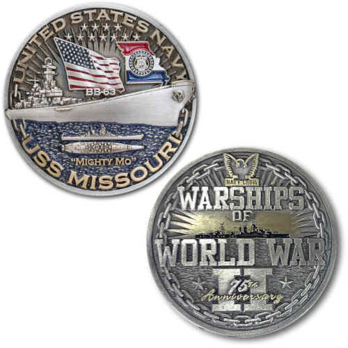 USS Missouri Warships of World War 2 75th Anniversary Coin