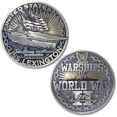 USS Lexington Warships of World War 2 75th Anniversary Coin