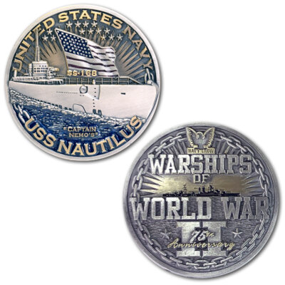 USS Nautilus Warships of World War 2 75th Anniversary Coin