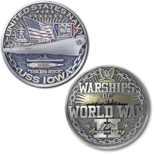 USS Iowa Warships of World War 2 75th Anniversary Coin