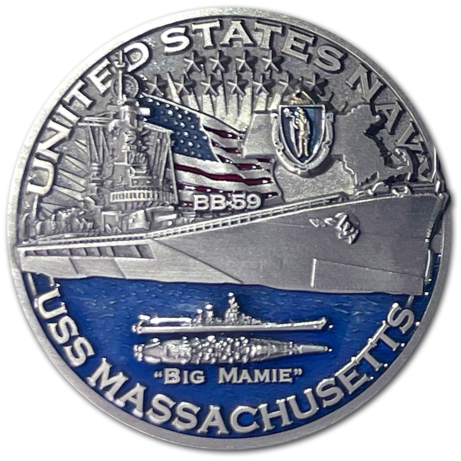 USS Massachusetts Warships of World War 2 Collectible Challenge Coin